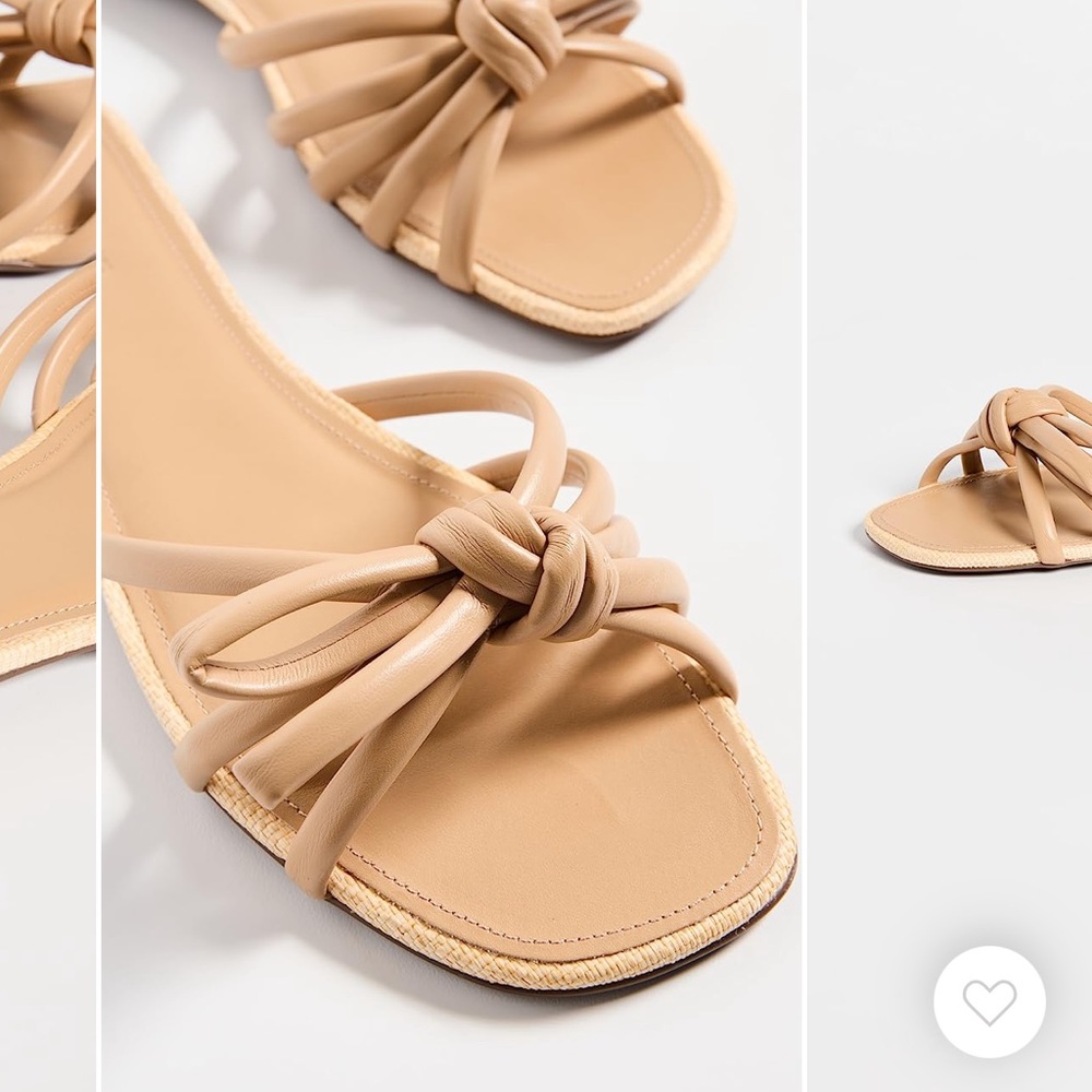 SCHUTZ BLOSSOM FLAT SANDAL NUDE COLOR : light wood